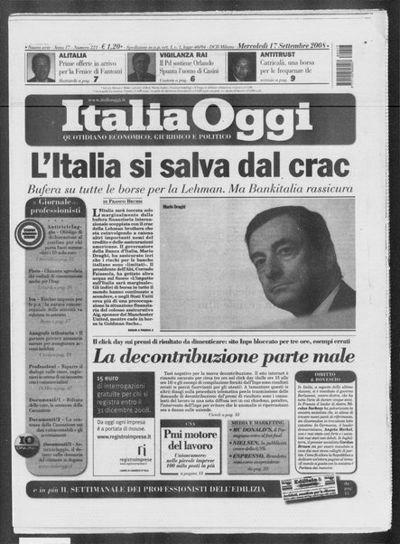 Italia oggi : quotidiano di economia finanza e politica